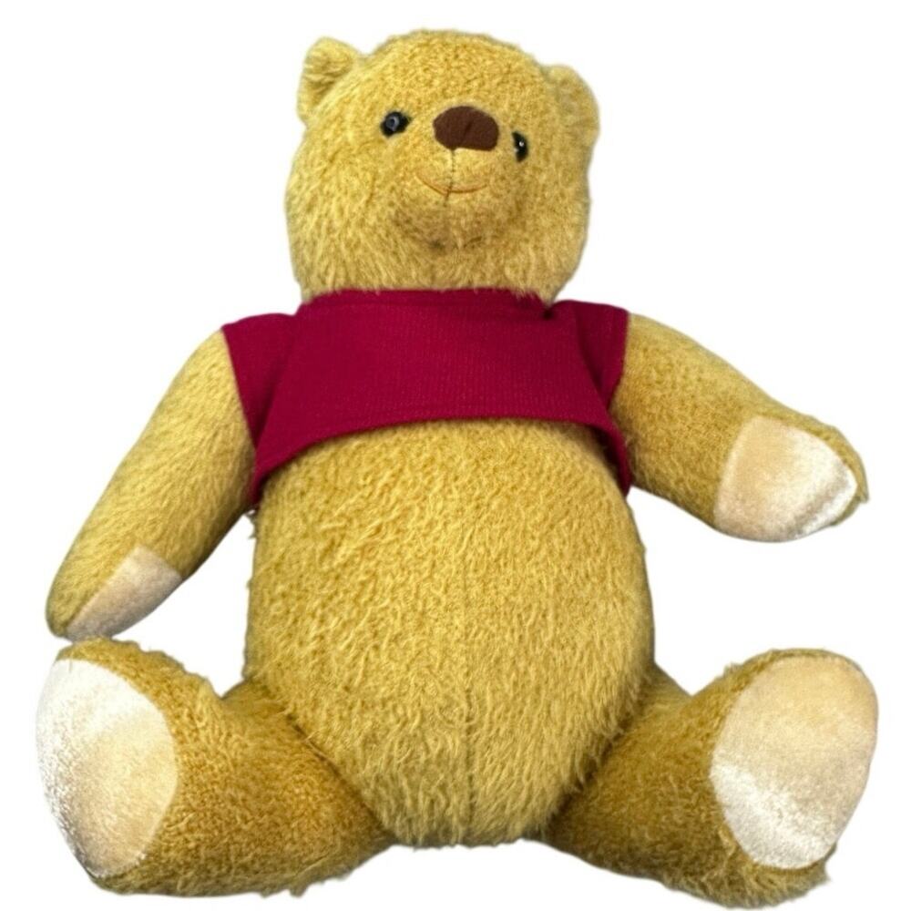 Disney Winnie the Pooh Textured Plush Red Shirt Classic Collectible Teddy Bear